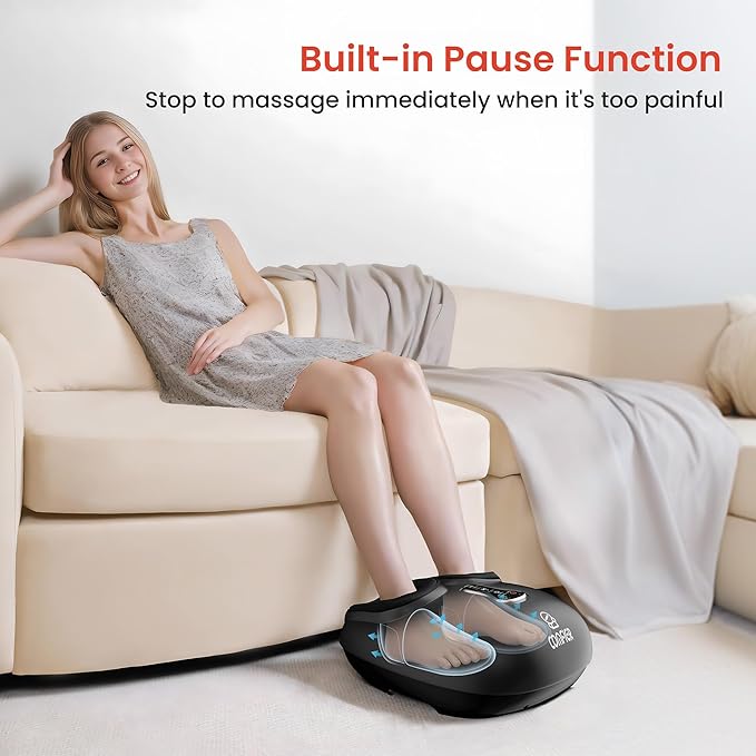COMFIER Shiatsu Foot Massager with Heat, Kneading Rolling,Vibration, Compression,Remote Control,Foot Massage for Neuropathy,Plantar Fasciitis,Gift for Men Size 13“