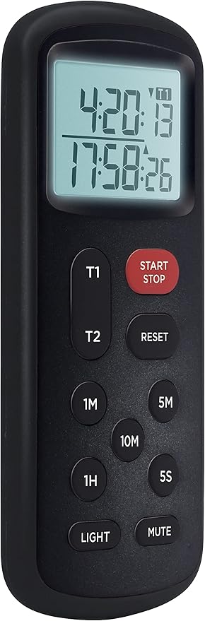 Lavatools KT8 Digital Kitchen Dual Timer & Stopwatch, Backlight, Ultra Loud Alarm, Mute Function, Quick-Set Buttons, Hang Hole, Magnetic for Cooking and Classroom with Lanyard