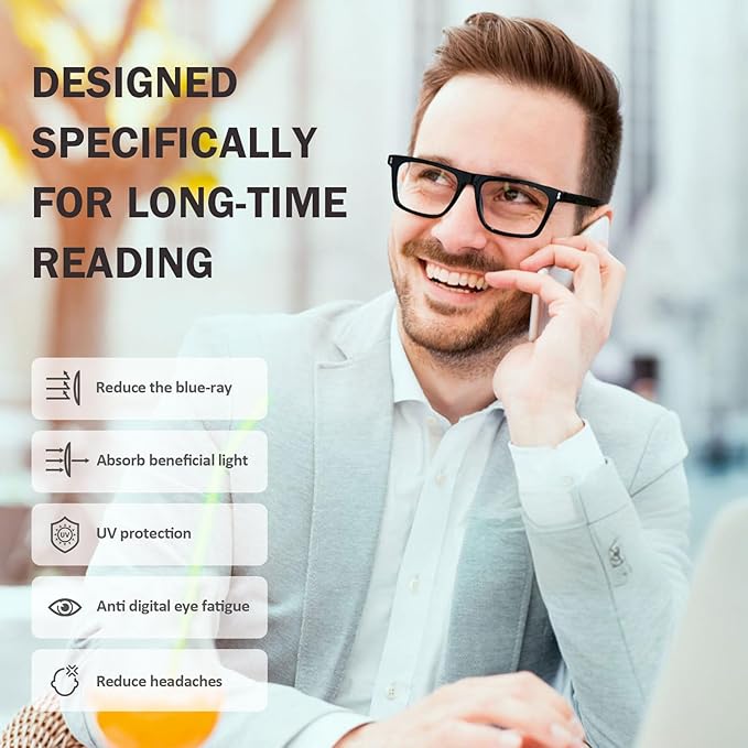 AQWANO 4 Pack Computer Reading Glasses Blue Light Filter Readers Glare Glasses for Men Women