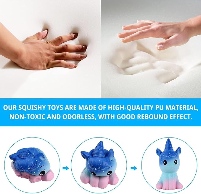 Anboor 4.9 Inches Squishies Unicorn Galaxy Kawaii Soft Slow Rising Scented Animal Squishies Stress Relief Kids Toys (Galaxy)