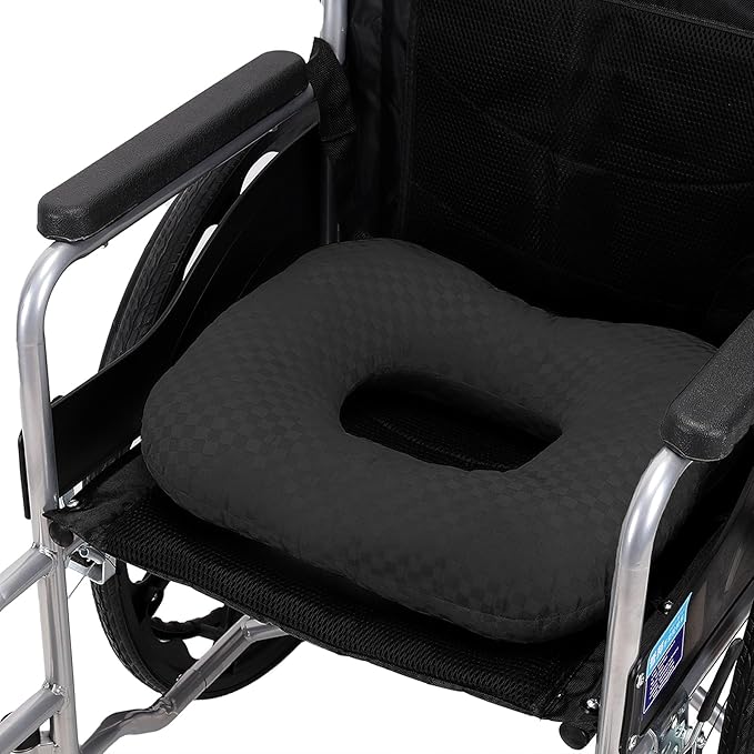 Anti-Slip Wheelchair Cushions, Bed Sore Cushions for Butt, Ergonomic Innovations Orthopedic Donut Pillow, Medical Seat Cushion for Sciatica, Back, Coccyx, Pressure Sore (Black)