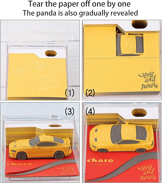 3D Timepiece Calendar 2026 Paper Art Memo Pad with LED Light – Tear-Away Desk Calendar for Record, Planner & Habit Tracker, Bookmark, Gift & Decorative Office Decor