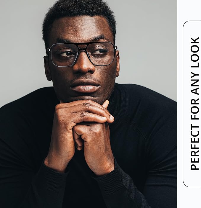 livho Vintage Aviator Blue Light Blocking Glasses, Fashion Oversized Frames with UV Protection Coating, Unisex Design