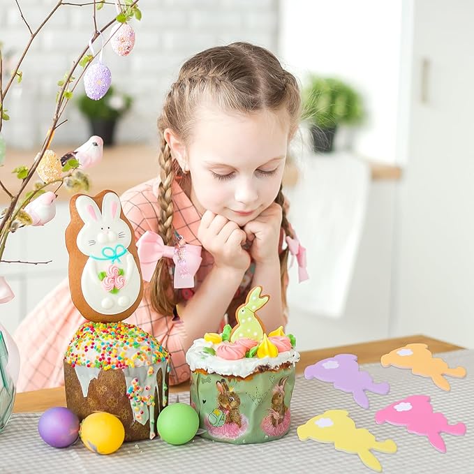 24 Pack Easter Bunny Sticky Note Pastel Rabbit Sticky Notepad 6 Colors Adhesive Memo Pad for Classroom Spring Party Decor Supplies, 480 Sheets