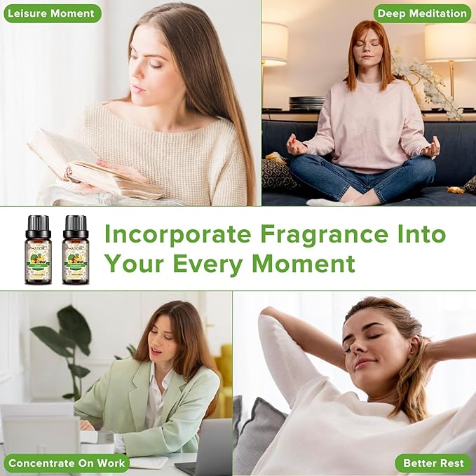 Coconut & Vanilla Fragrance Oils Set, 10 Pcs Aromatherapy Oils Set, for Diffusers, Home Care, DIY Soap Candle Making Scents, Fragrance, Aromatherapy, Humidifiers, for Friend (10ml)