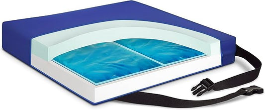 NYOrtho Gel Wheelchair Cushion - Cooling Gel Pad for Sitting - Non-Slip, Water-Resistant Seat Cushion for Pressure Relief - Ideal for Wheelchairs and Office Chairs - 18" x 16" x 3"