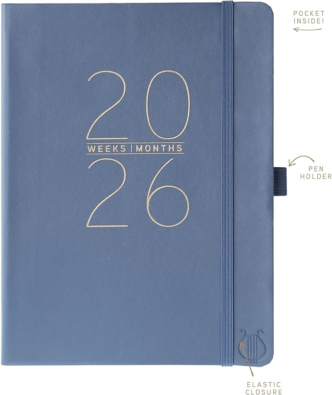 Graphique 2026 Apollo Business Planner | 18 Month Organizer, July 2025 - Dec. 2026 | Weekly & Monthly Spreads | To-Do List & Note Pages | Pen Loop | Vegan Leather | Blue | 6” x 8”