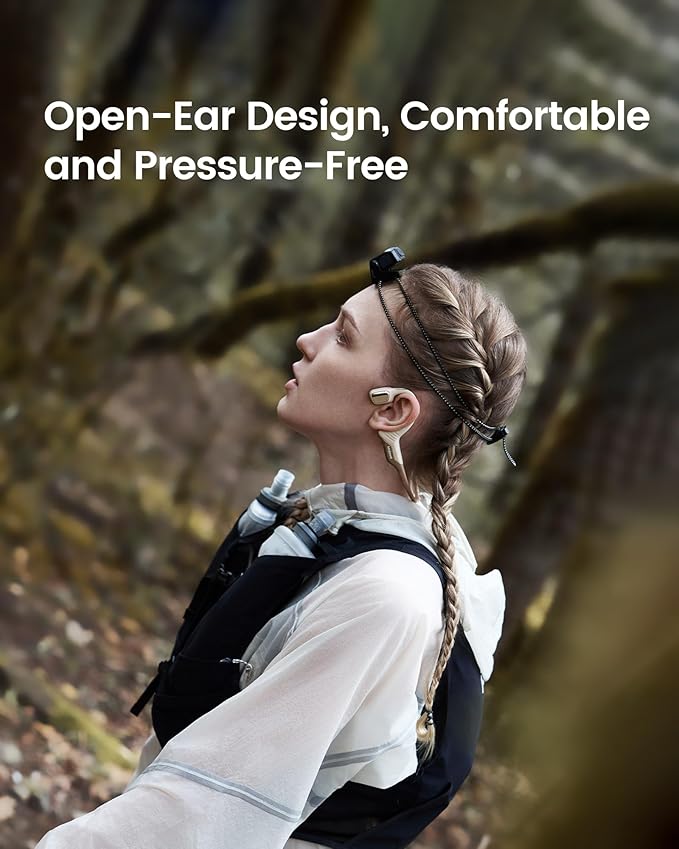 Purra Run Bone Conduction Sport Headphones, Open-Ear Bluetooth Headphones with Mic, IP67 Waterproof, Deep Bass, Voice Control, Secure Fit for Running, Cycling, and Workouts (Black)