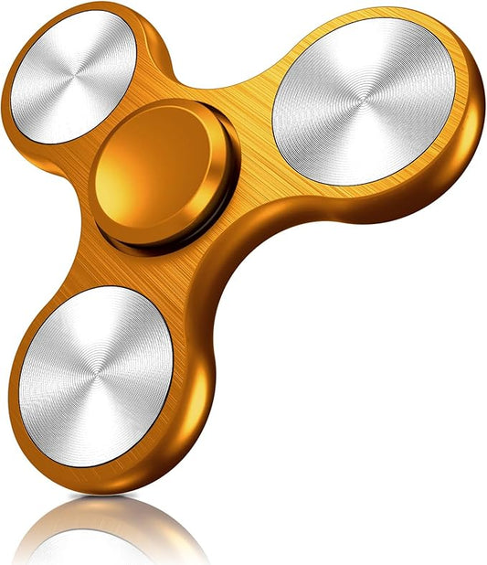 Fidget Spinners Toy, Metal Stainless Steel Bearing High Speed 4-8 Min Spins, EDC ADHD Stress Anxiety Relieves Reducer Fidgets Finger Toys, Spinner Toys for Kids and Adults (Orange)