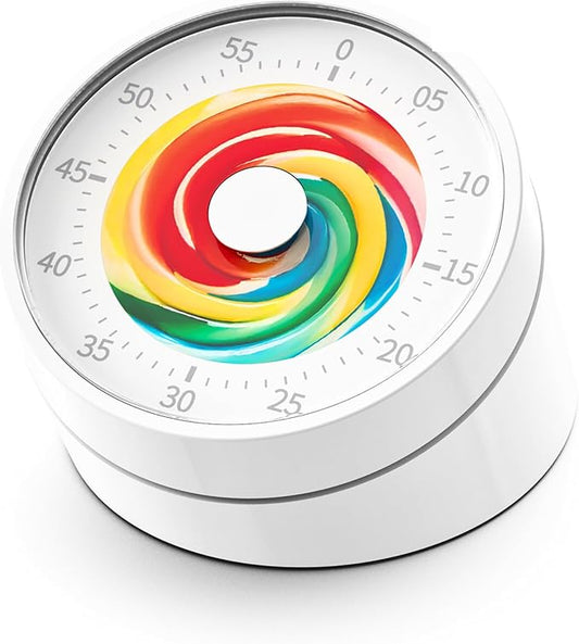 Visual Classroom Timer for Kids - Desk 60 Minutes Countdown Timers for Teachers and Students, Non-Ticking Homeschool Study Supply Time Cognition Tool for Toddler, Easy Rotating and Reading