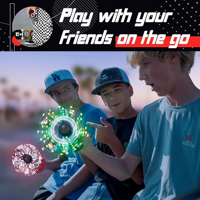 RingSlingr Energy Blast Green Fidget Spinner Toy, Durable, Portable LED Fidget Toy for Young Adults and Kids, Light Up Spinner Toy