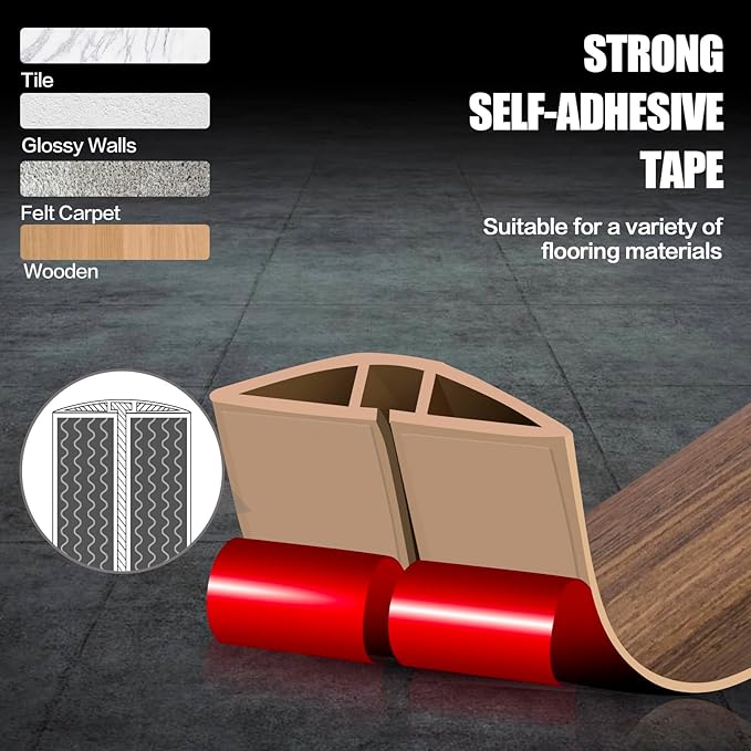 Floor Cord Cover Cable Cavity Self Adhesive Cord Hider Floor 10FT Floor Cable Management Power Cord Protector Floor Electric Cord Covers for Offices, Gym, Exhibitions (Misty Brown Wood, 1.18" x 10')