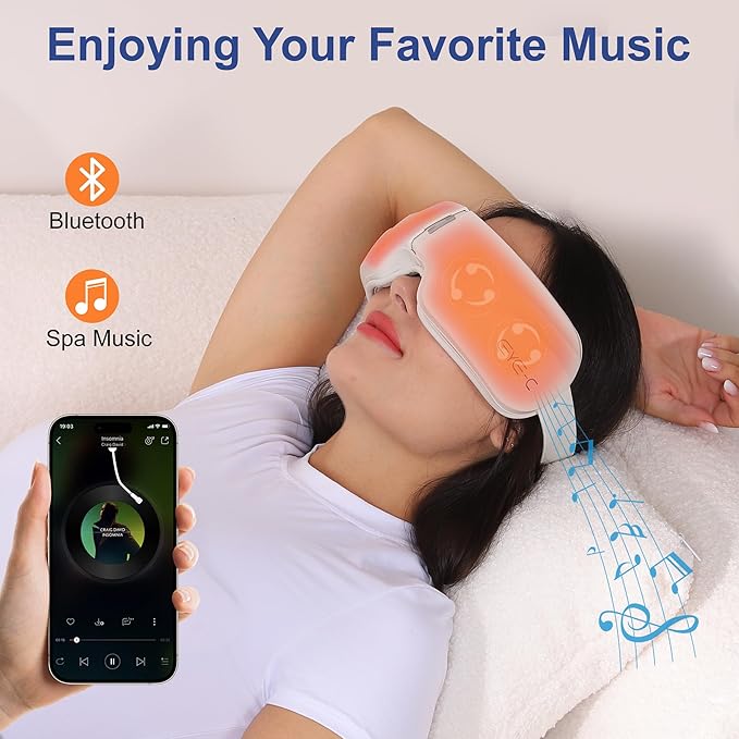 Eye-C Eye Massager Rechargeable, Portable Eye Relax Device with Heat & Vibration for Relaxation, 180° Folding Design, Gifts for Friend, Mom, Dad, Christmas