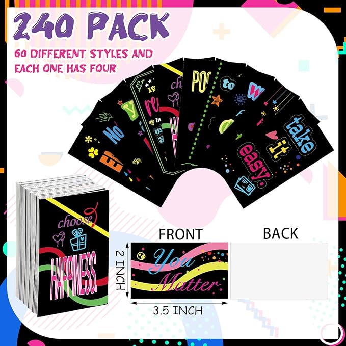 Jinei 300 Inspirational Affirmation Cards Positive Motivational Cards Small Mini Encouragement Quotes for Women Church End of the Year Teacher Gifts(Geometric Style)