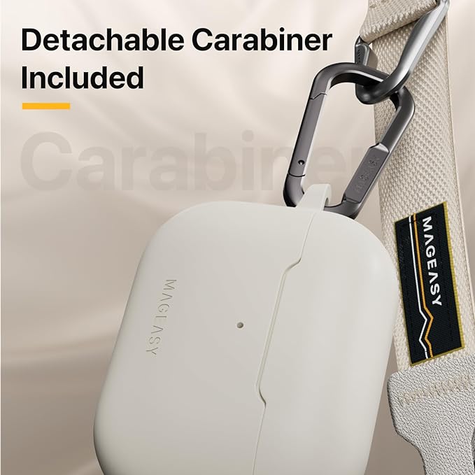 MAGEASY Designed for AirPods Pro 2 Case - Shockproof Protective Case for AirPods Pro & Pro 2, Stain-Resistant, Smooth & Skin-Friendly, Support Wireless Charging - Skin (Starlight White)