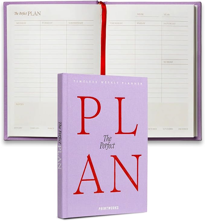 Weekly Planner, Violet – 6x9 Inch, 104 Pages - Undated Minimalist Agenda & To Do Organizer with Cloth Cover