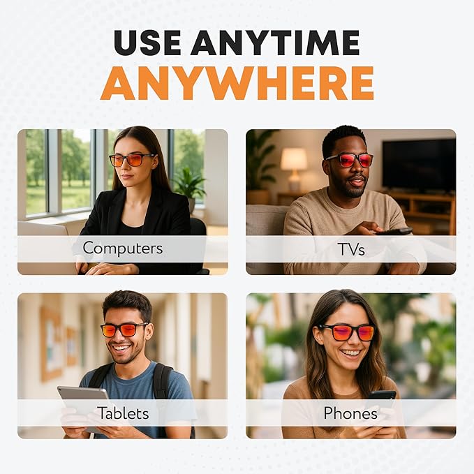 Prospek Blue Light Blocking Glasses SOLARIS – Orange Lenses Filter 99.9% Blue Light, May Improve Sleep, Focus & Eye Protection