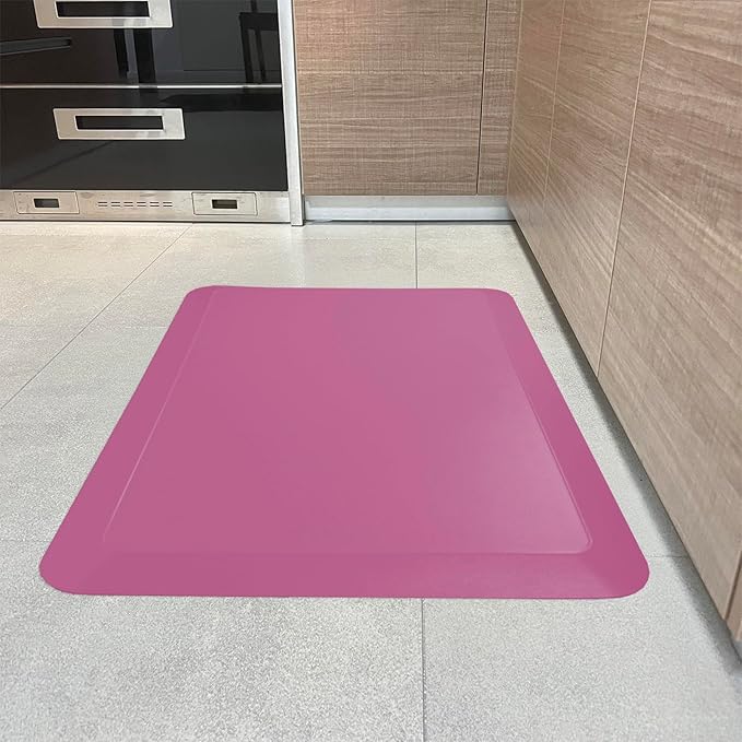 1" Extra Thick Anti Fatigue Floor Mat 40" L x 20" W,Kitchen Mat, Standing Desk Mat,140D Advanced PU Foam Ergonomic Comfort at Home, Office, Garage, Sink (Rose Pink)