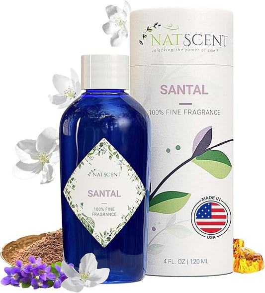 Santal Essential Oils for Diffusers for Home, Nature-derived Sandalwood Essential Oils, Long-Lasting & Family-Friendly Diffuser Oils Scents, IFRA Certified, Cold Air & Ultrasonic - 4 oz