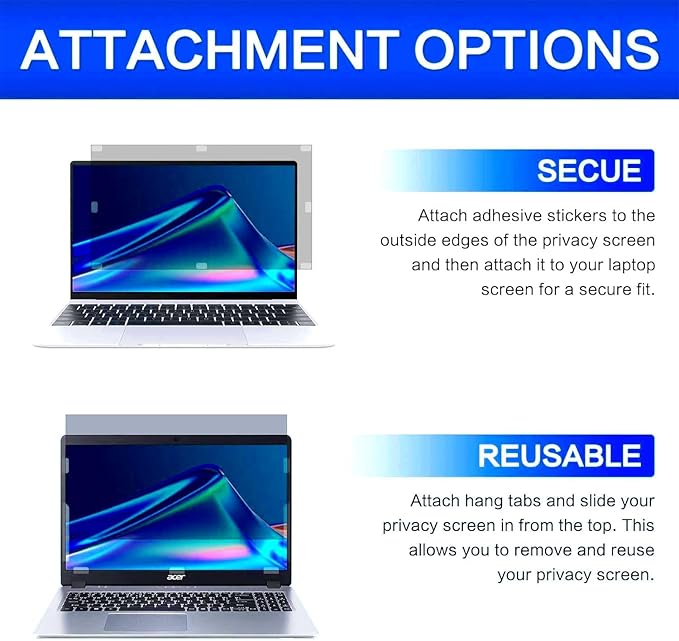 11.6 Inch 16:9 Computer Privacy Screen Filter for Monitor - Privacy Shield and Anti-Glare Protector