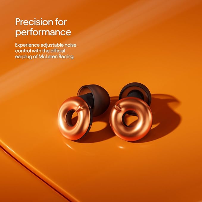 McLaren Formula 1 Team x Loop Switch 2 Adjustable Earplugs – 3 Modes for Ultimate Control | Flexible Noise Reduction for Focus, Motorsports, Travel & More | 20-26 dB (SNR) Noise Reduction