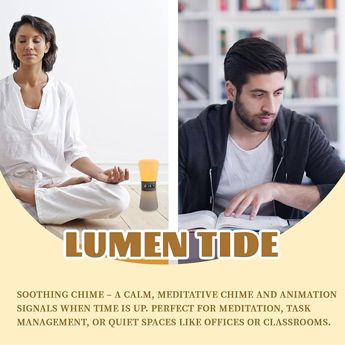 LED Adjustable Meditation Timer Hourglass with 1-99 Minutes preset | Pomodoro Technology Visual Hourglass and Productivity Silence Kids/Adult Time Management Tool | ADHD Dining Table Timer and Focus