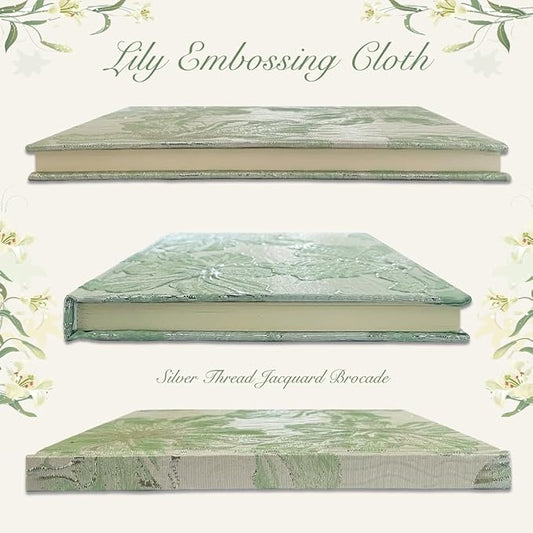 Flower Notebook, Hardcover, Lay Flat, A5, 6x8, Wide Ruled Pages, Writing Journal for Women, Pretty Notebook, Recipe Journal, Garden Journal, Gratitude Journal, Lily Gifts, Green