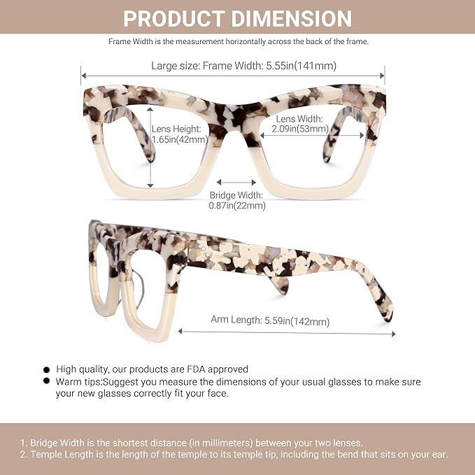 VOOGLAM Stylish Rectangle Blue Light Blocking Glasses for Women Anti Eyestrain Dry Eyes Eyewear Sienna