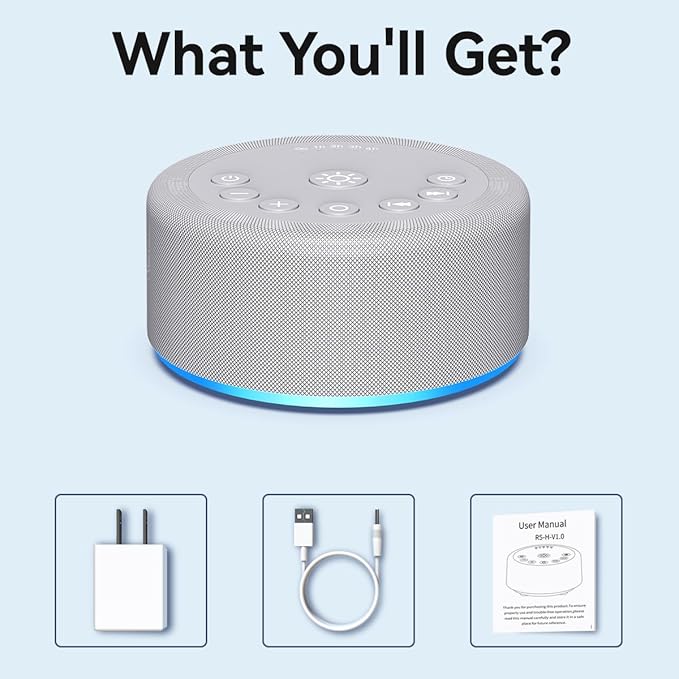 Sound Machine Night Light White Noise Machine 30 Non Looping Sounds 12 Lights 5 Timers 36 Adjustable Volume Memory Function Sleep Brown Noise Sounds Machine for Baby Kids Adult & Home Office Travel