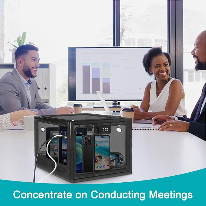 Lalifebuss Combination Lock Boxes for Personal Items, Lockable Storage Box for Office Locker/School/Medicine/Snacks/Phone Jail/Electronic/Home (1 Pack/Black)