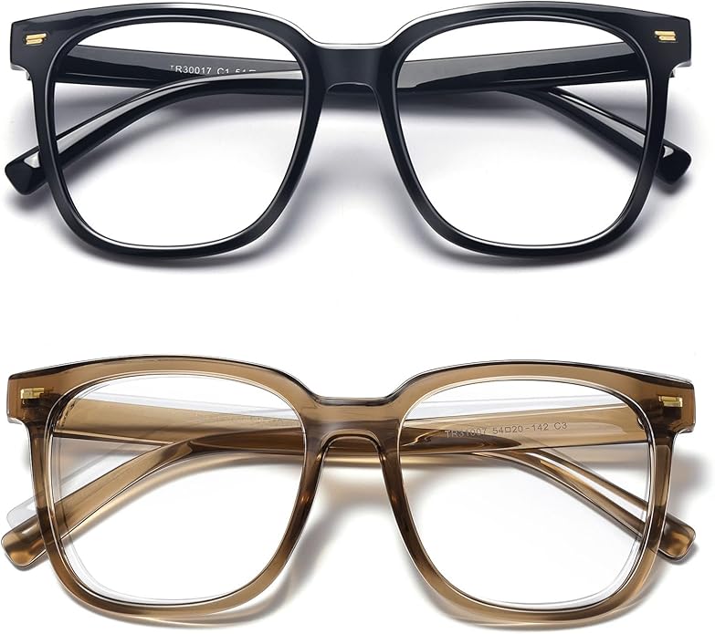 PANNER Oversized Square Blue Light Blocking Glasses for Women Men Anti Glare Reduce Eyestrain Computer Glasses