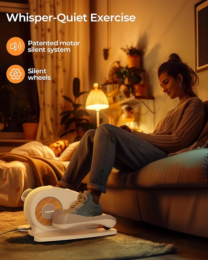 YOSUDA Under Desk Elliptical Electric,Ellipse Leg Exerciser for Seniors,Fully Assembled Seated Pedal Exerciser with Remote Control with Free Footstraps & 10 Adjustable Speeds