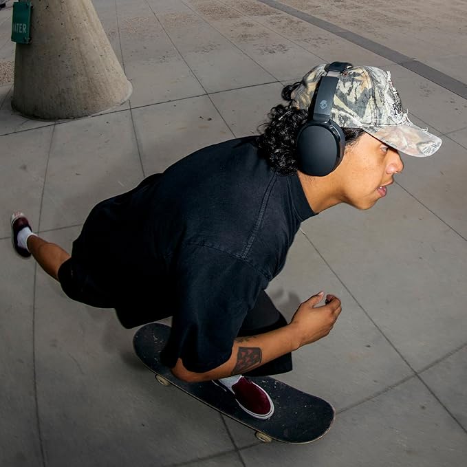 Skullcandy Hesh ANC Wireless Over-Ear Bluetooth Headphones with Extra USB-C Charging Cable, Active Noise Canceling, 22 Hrs Battery, Foldable Lightweight Design, Microphone iPhone Android - True Black