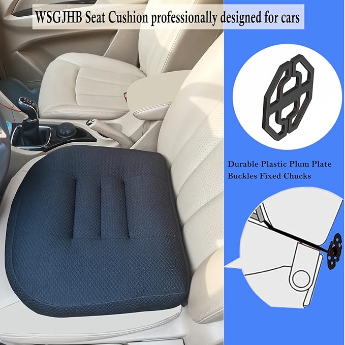 Car Booster Seat Cushion, Chair Cushions, Comfort Seat Cushion Pillow for Office Chair/Car Seat, Butt, Tailbone, Back, Coccyx, Short People Adult Booster Chair Cushions Relief Pad