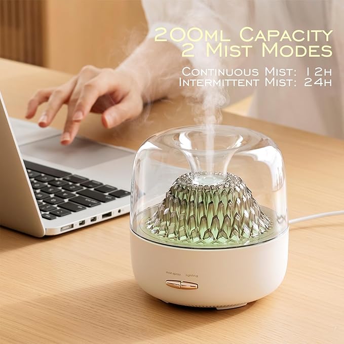 Essential Oil Diffuser,Portable Humidifier with Cool Mist, 7 Colors Night Light, and Auto Shut-Off,Perfect for Home, Office, and Yoga (Black)