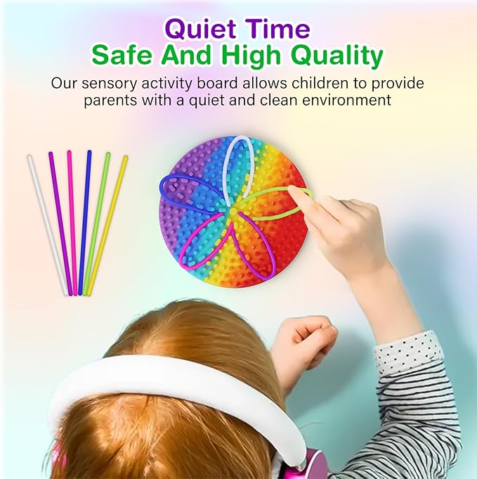 RadBizz Sensory Board for Kids and Adults, Engaging Sensory Activity, Durable Fidget Toys for Stress Relief, Educational Tool for Enhanced Focus and Calm, Travel-Friendly Design