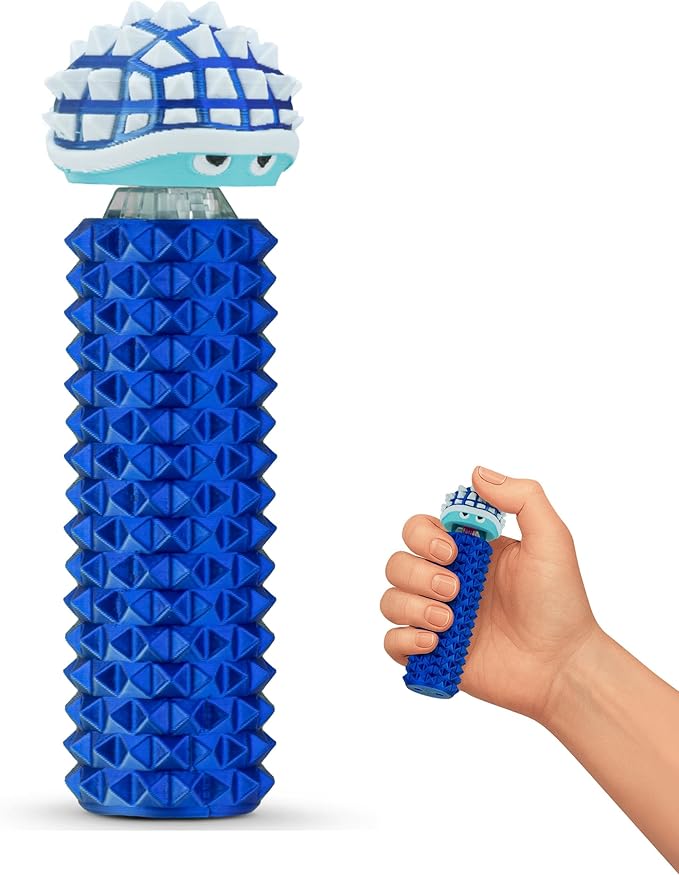 Shelly - Sensory Fidget Toy, Textured Pain Stim Device, Stress Relief for Focus and Concentration (Neon BlueSteel)