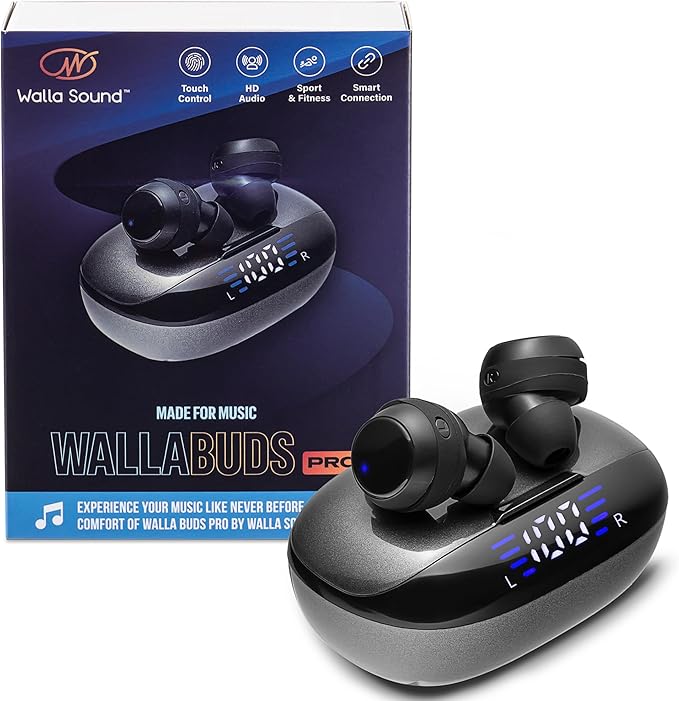 Earbuds with Mic - Bluetooth 5.3 Headphones True Wireless IPX5 Waterproof Buds with Charging Case 50H Battery & Crystal Clear Stereo Sound