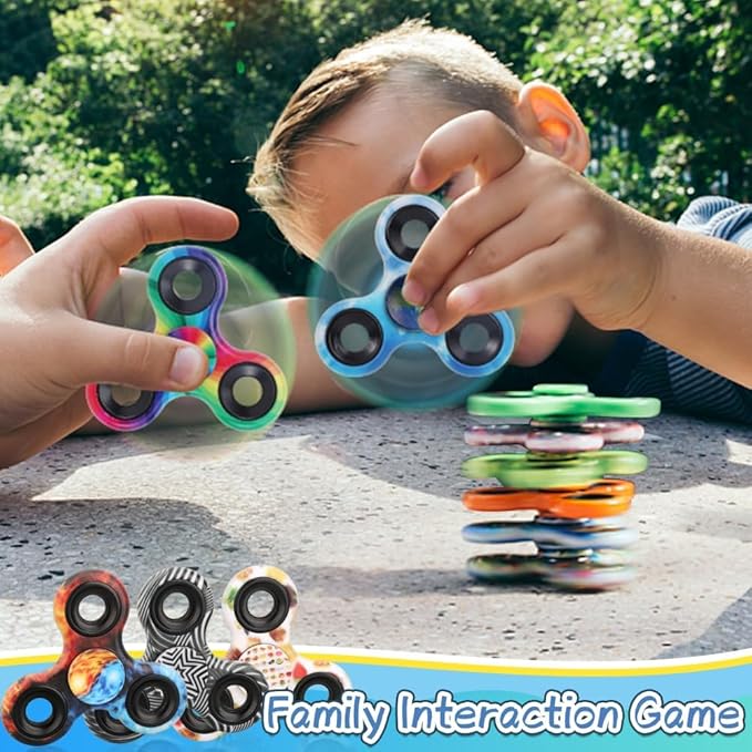 12PCS Fidget Spinner Toy Pack for Kids Adults, Metal Tri-Spinner Fidget Toy Set, Hand Spinner for Stress Relief, Holiday Stocking Stuffer, Party Supplies Goodie Bag Stuffers Classroom Prizes