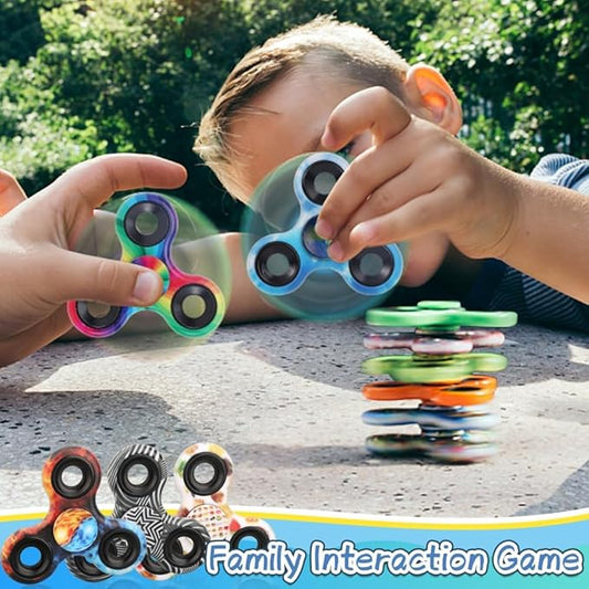 12PCS Fidget Spinner Toy Pack for Kids Adults, Metal Tri-Spinner Fidget Toy Set, Hand Spinner for Stress Relief, Holiday Stocking Stuffer, Party Supplies Goodie Bag Stuffers Classroom Prizes