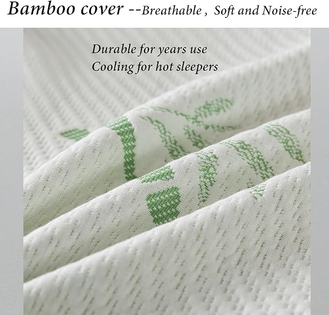 King Size Memory Foam Pillows Set of 2, Bed Pillow for Sleeping, Firm Pillow Gel for Neck Support, Hotel Quality Bed Rest Pillow with Cooling Zippered Breathable Cover King 2 Pack