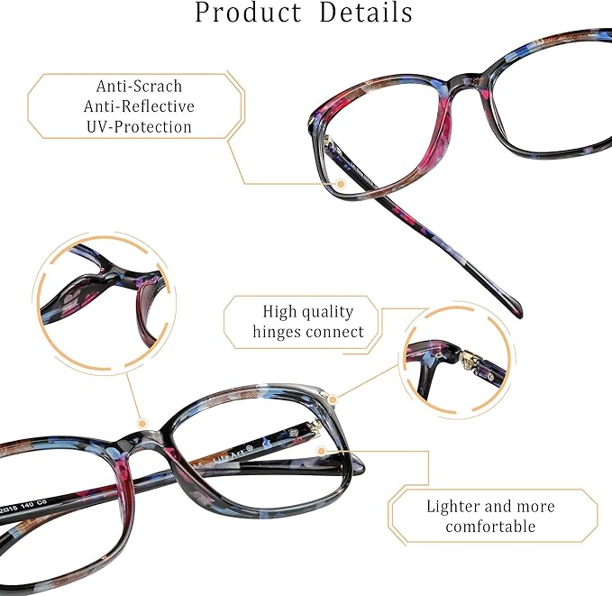LifeArt Blue Light Blocking Glasses, Anti Eyestrain, Computer Reading Glasses,TV Glasses for Men and Women