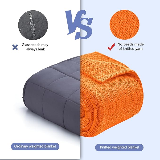 L'AGRATY Knitted Weighted Blanket - 60"x80" 20lbs Cooling Chunky Knit Heavy Blanket for Adults Braided Crochet Throw Thick Cable Yarn Knit Decorative Blanket No Beads Evenly Weighted Machine Washable