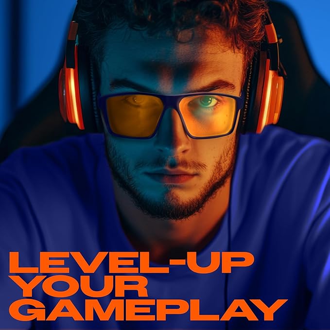 Titan Gaming Glasses, Anti Blue Light Glasses Men, UV400 Protection Blue Light Blocking Glasses for Computer Eye Strain