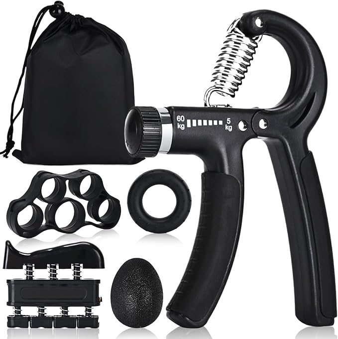 Hand Grip Strengthener,Grip Strength Trainer,22-132 Lbs Adjustable Resistance Forearm Exerciser Workout for Rehabilitation Athletes Climbers Musicians