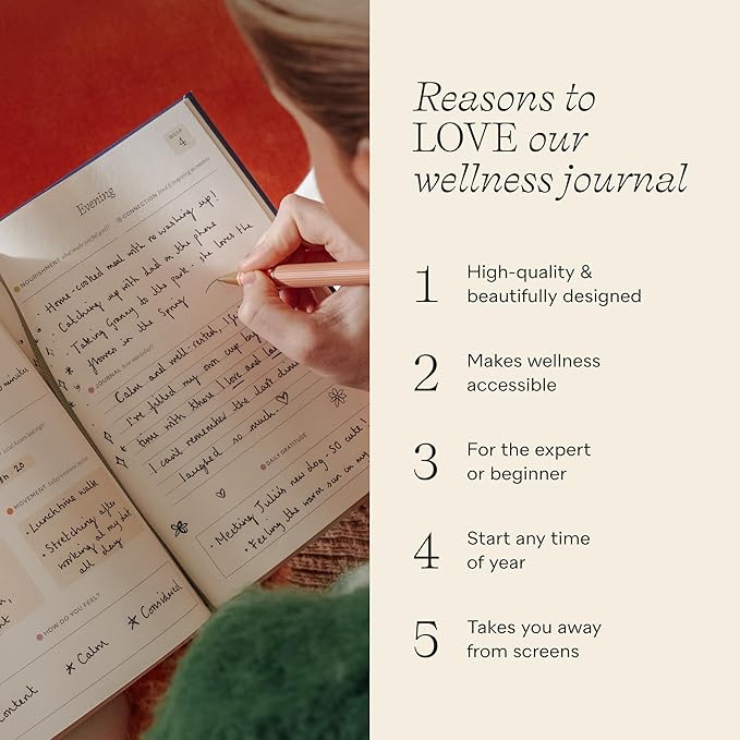 Papier Tulip Vase 12 Week Wellness Journal - Floral Hardback | Log Intentions Sleep & Energy, Morning & Evening | Weekly & Monthly CheckIn | Undated Planner | Reflection & Mindfulness | Self Care Gift