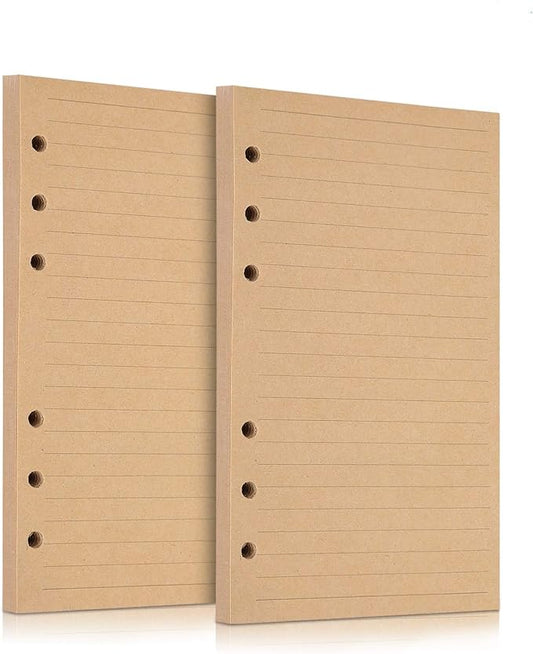 OMEYA A6 Refill Paper, 320 Pages A6 Loose Leaf Paper 6 Hole Notebook Refills for 6 Ring Refillable Binder Notebook Planner Diary Journals Painting Personal Organiser-Line Pages