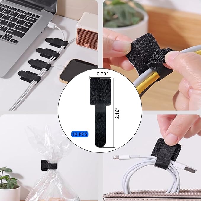 ELII 302PCS Cable Management Kit 4 Cable Sleeve,45Cable Clips,11Cable Holders,22 Roll Cable Organizer Straps and 200 Fastening Cable Ties,20 Cable Zip Tie Mounts Computer Under Desk (Black)