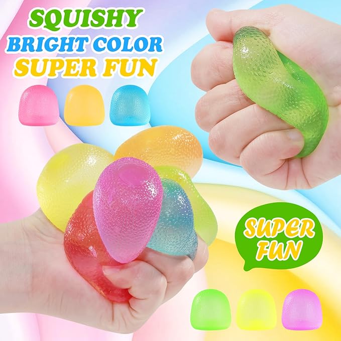 Fidget Toys Squishy 6Pack, Stress Cube Squishies Anxiety Stress Relief, Ice Squishy Stress Cube Sugar Balls, Sensory Toys for Kids with Autism, Fidgets for Classroom Prize Toys (Candy)