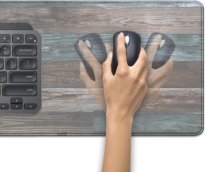 Vintage Wood Grain Pattern Desk Pad Mouse Pad,Large Gaming Mouse Mat with Stitched Edges,Non-Slip Rubber Base Mousepad for Office Computer Keyboard Laptop Home(27.5X11.8 in)